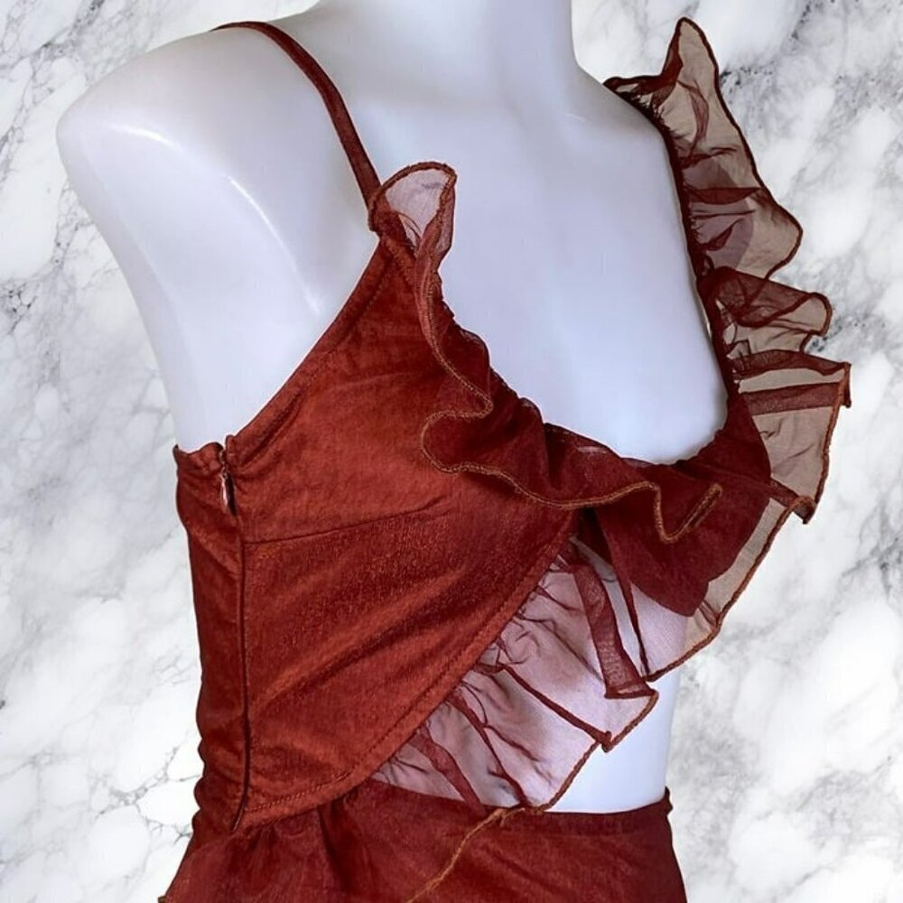 MORE TO COME Payton Ruffle Dress - Rust - Picture 9 of 10